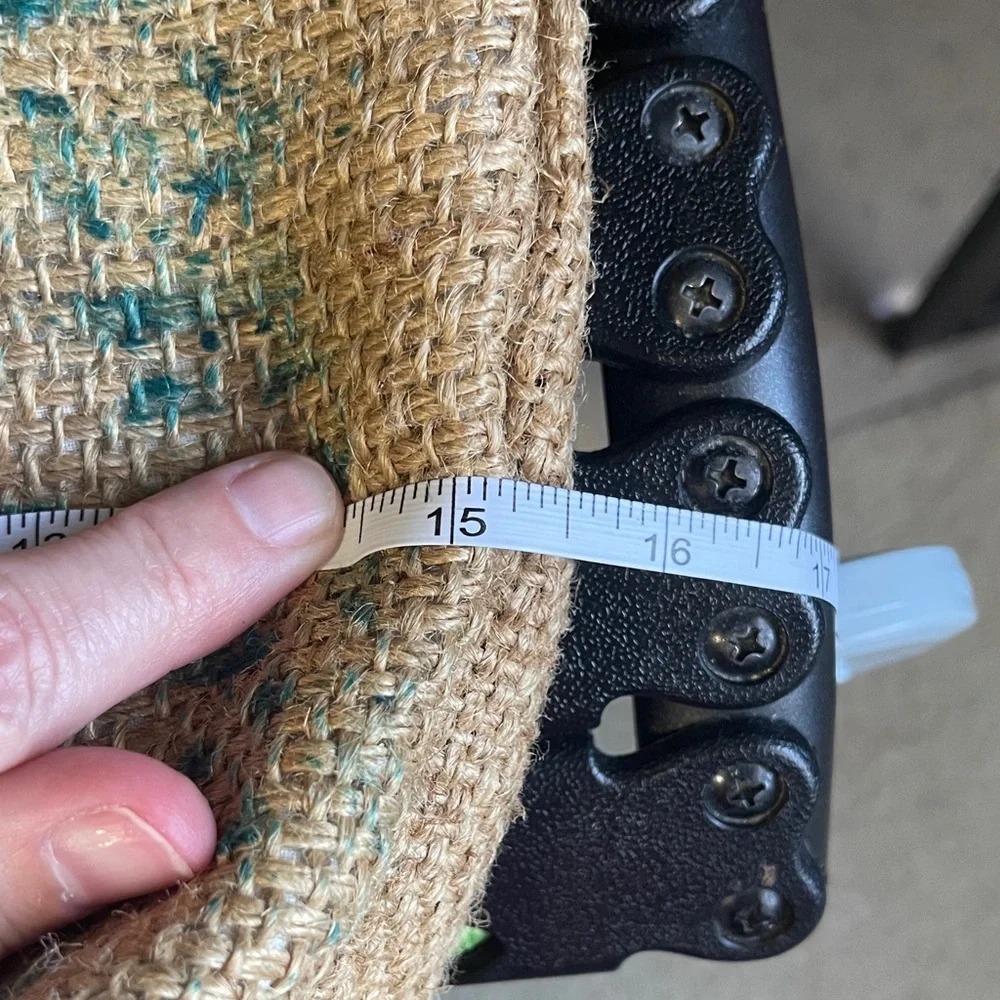 Chic Burlap Tote with Green Accents Made with 100% recycled material
